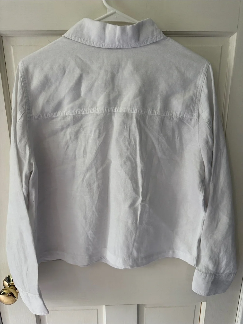 Women's White Button-Front Linen Jacket